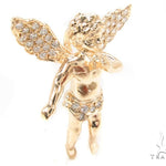 Small 14K Gold Diamond Angel Pendant 36691 - Image 3