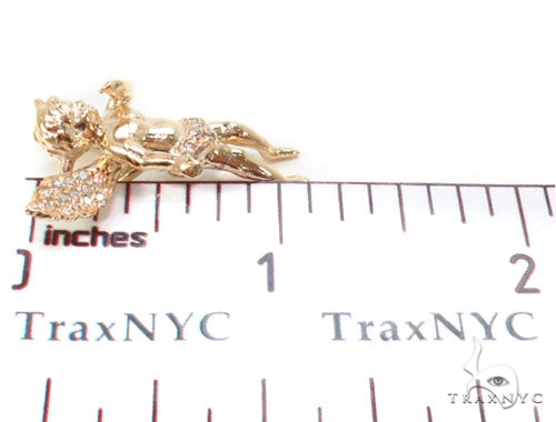 Small 14K Gold Diamond Angel Pendant 36691 - Image 7