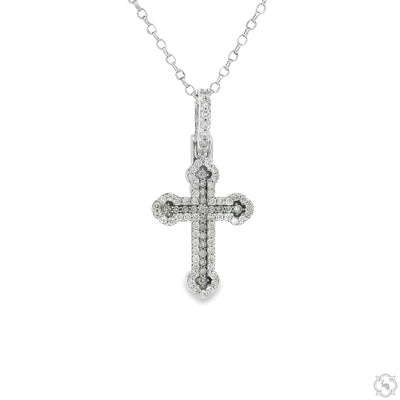 Small Diamond Cross Pendant Set 70874 - Image 1