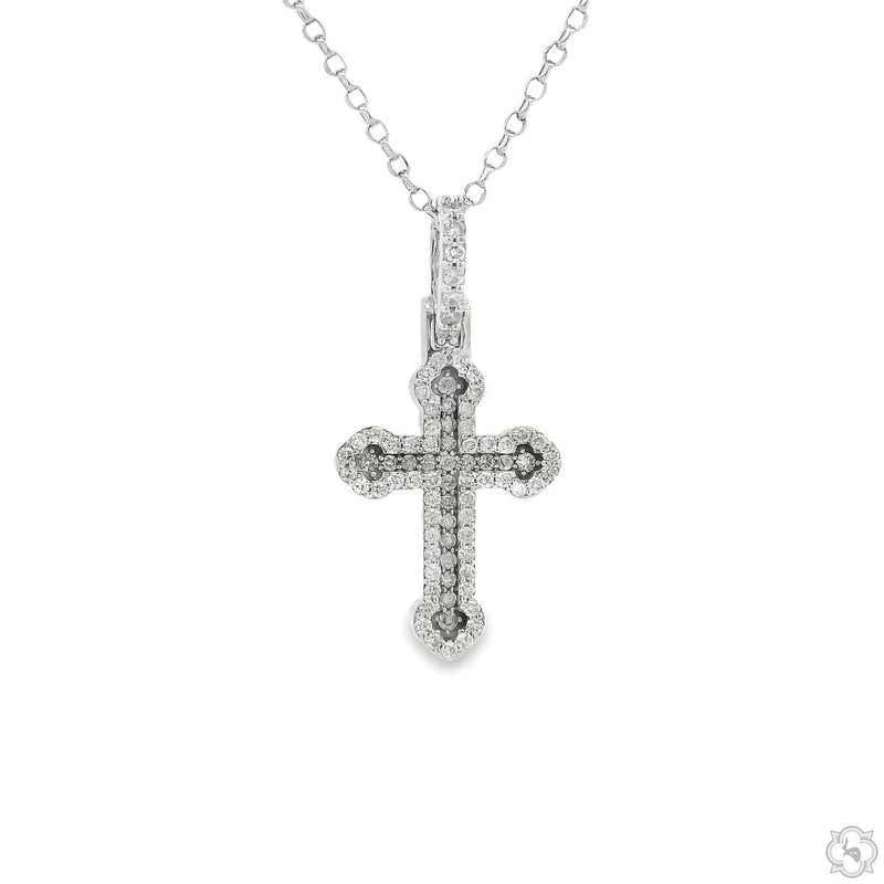 Small Diamond Cross Pendant Set 70874 - Image 1