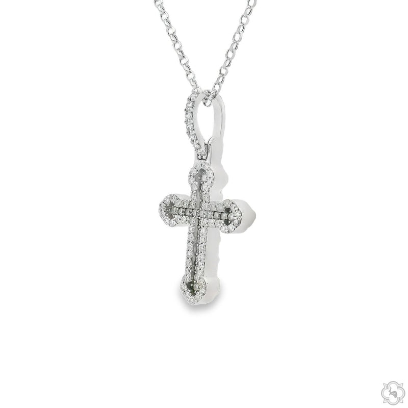 Small Diamond Cross Pendant Set 70874 - Image 3