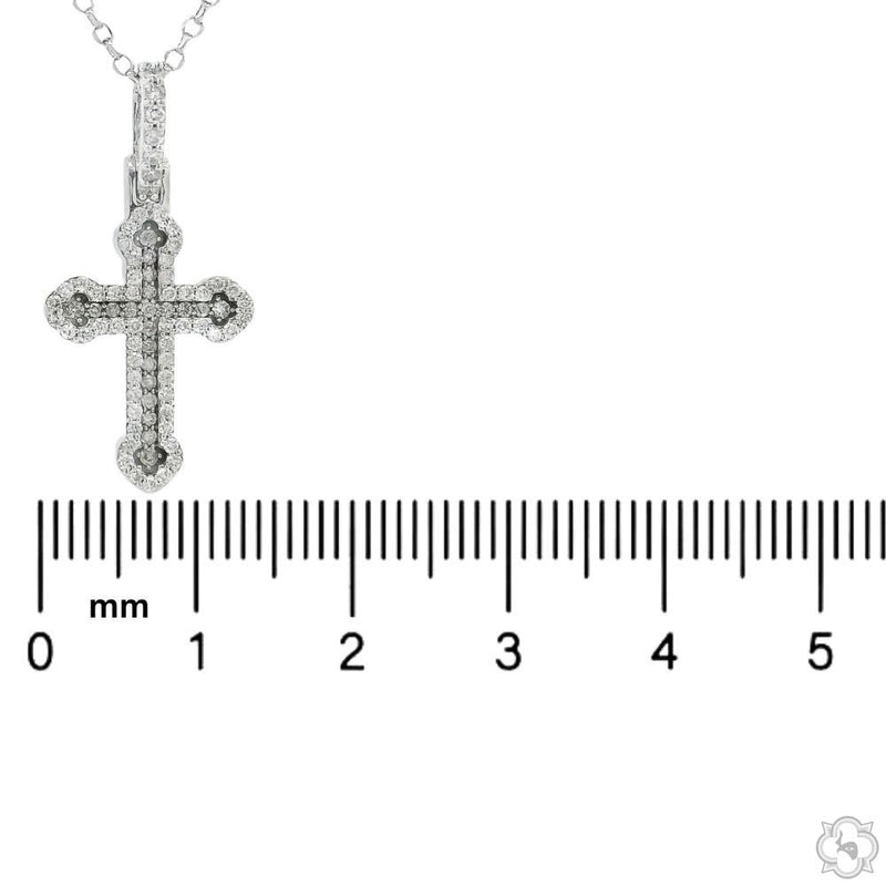 Small Diamond Cross Pendant Set 70874 - Image 5