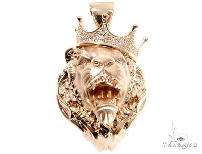 Small Diamond Lion Head Pendant 64161 - Image 1