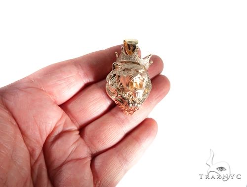 Small Diamond Lion Head Pendant 64161 - Image 6