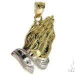 Small Two Tone Golden Prayer Pendant 57415 - Image 1
