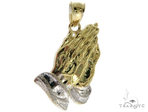 Small Two Tone Golden Prayer Pendant 57415 - Image 1