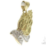 Small Two Tone Golden Prayer Pendant 57415 - Image 2