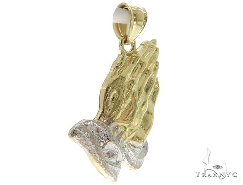 Small Two Tone Golden Prayer Pendant 57415 - Image 2