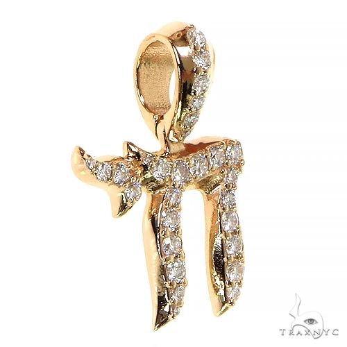 Small Jewish Chai Diamond Pendant 68738 - Image 2