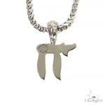 .925 Silver Small Jewish Chai Pendant Set 68765 - Image 3