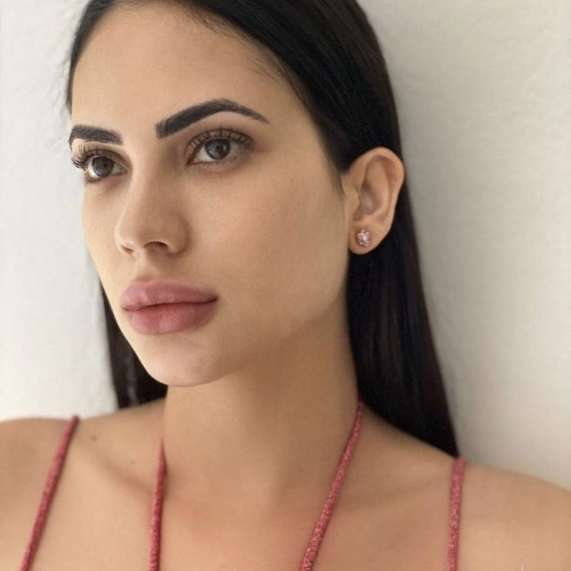 Small Sakura Sapphire Diamond Flower Earrings 66856 - Image 6