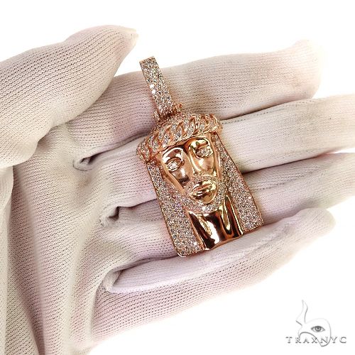 Small Size Jesus Diamond Pendant 68906 - Image 7