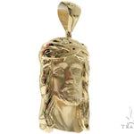 Solid 14K Gold Jesus Pendant 45363 - Image 2