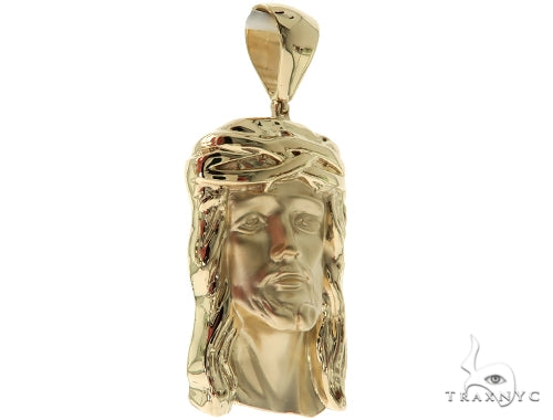Solid 14K Gold Jesus Pendant 45363 - Image 2