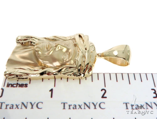 Solid 14K Gold Jesus Pendant 45363 - Image 6