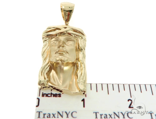 Solid 14K Gold Jesus Pendant 45363 - Image 7