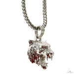 Small Tiger Head Pendant Set .925 Silver 70059 - Image 2