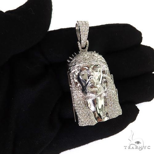 Small Walking on Water Diamond Jesus Pendant .925 Silver 69098 - Image 7