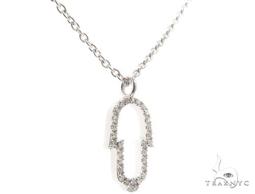 Small White Gold Hamsa Hand Diamond Necklace 64480 - Image 2