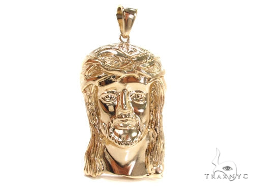Solid 14K Gold Jesus Pendant 48913 - Image 1