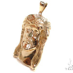 Solid 14K Gold Jesus Pendant 48913 - Image 3