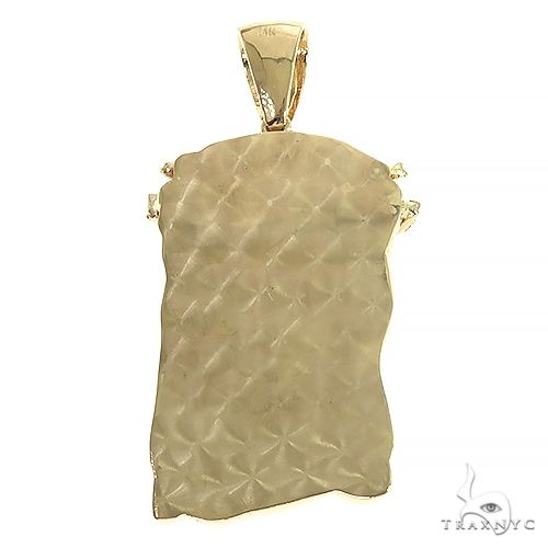 Solid 14K Gold Diamond Crown Jesus Pendant 66406 - Image 3