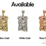 Solid 14K Gold Diamond Crown Jesus Pendant 66406 - Image 8