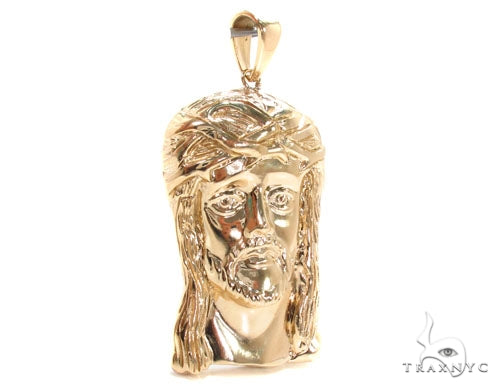 Solid 10K Gold Jesus Pendant 36379 - Image 2