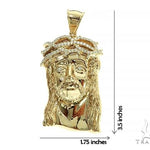 Solid 14K Gold Jesus Pendant With Diamond Crown 66152 - Image 5