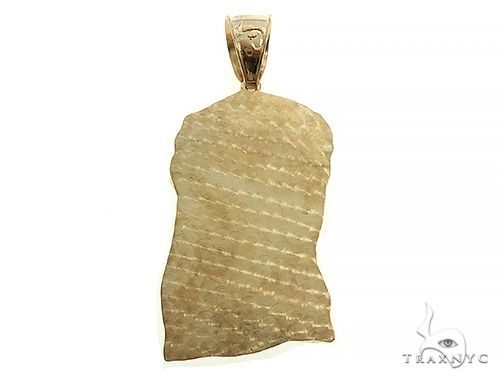 Solid 14K Gold Jesus Pendant With Diamond Crown 66152 - Image 3