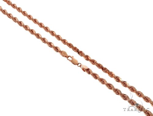 Solid 14K Rose Gold Rope Link Chain 26 Inches 4mm   64592 - Image 1