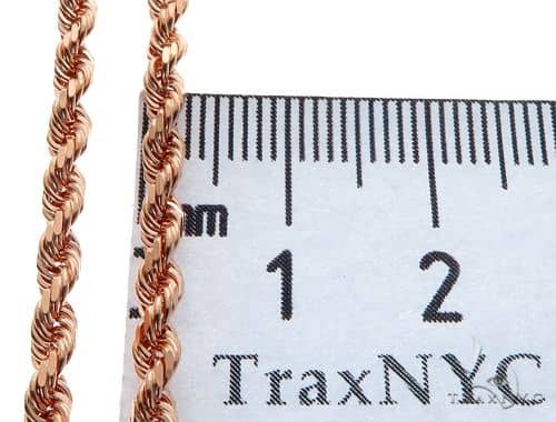 Solid 14K Rose Gold Rope Link Chain 22 Inches 3mm   66230 - Image 6