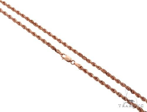 Solid 14K Rose Gold Rope Link Chain 24 Inches 3.5mm   66229 - Image 1