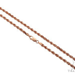 Solid 14K Rose Gold Rope Link Chain 24 Inches 3mm   64595 - Image 1