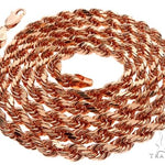 Solid 14K Rose Gold Rope Link Chain 24 Inches 4mm   64591 - Image 4