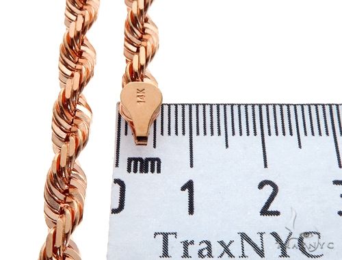 Solid 14K Rose Gold Rope Link Chain 24 Inches 6mm   64587 - Image 6