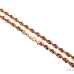 Solid 14K Rose Gold Rope Link Chain 26 Inches 5mm   64584 - Image 1