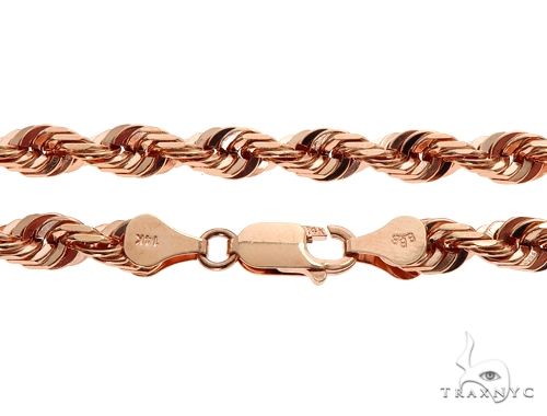 Solid 14K Rose Gold Rope Link Chain 26 Inches 5mm   64584 - Image 5