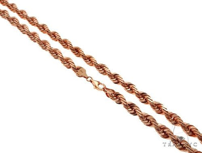 Solid 14K Rose Gold Rope Link Chain 26 Inches 7mm   64580 - Image 1