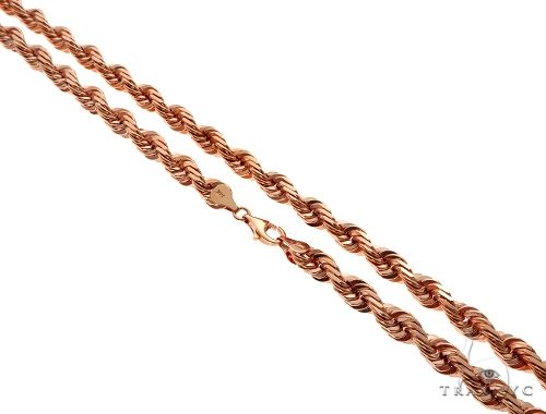Solid 14K Rose Gold Rope Link Chain 26 Inches 7mm   64580 - Image 1