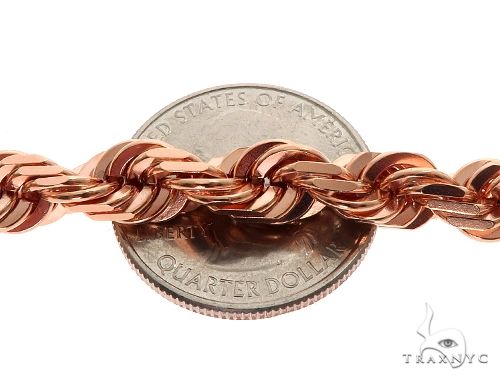 Solid 14K Rose Gold Rope Link Chain 26 Inches 7mm   64580 - Image 3