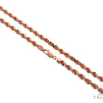 Solid 14K Rose Gold Rope Link Chain 28 Inches 4mm   64593 - Image 1