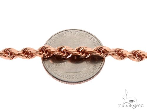 Solid 14K Rose Gold Rope Link Chain 28 Inches 4mm   64593 - Image 3