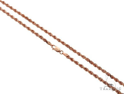 Solid 14K Rose Gold Rope Link Chain 30 Inches 3mm   64598 - Image 1