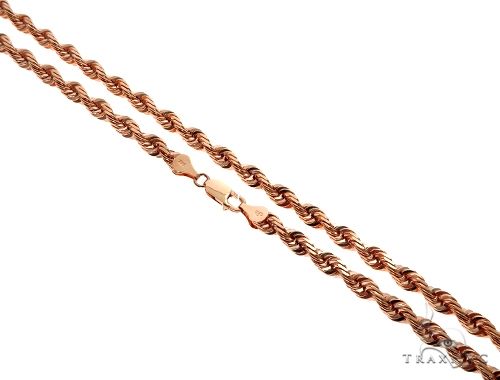 Solid 14K Rose Gold Rope Link Chain 30 Inches 5mm   64586 - Image 1