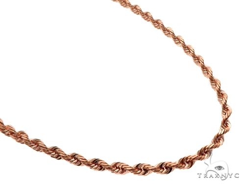 Solid 14K Rose Gold Rope Link Chain 30 Inches 6mm   64590 - Image 2
