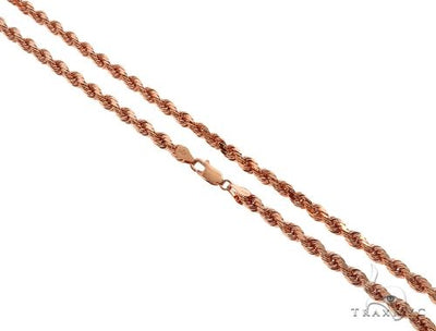 Solid 14K Rose Gold Rope Link Chain 30 inches 4mm   64594 - Image 1