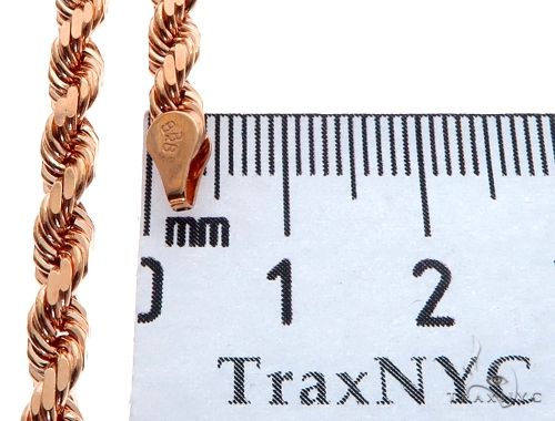 Solid 14K Rose Gold Rope Link Chain 30 inches 4mm   64594 - Image 6