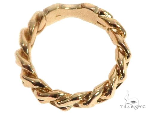 Solid 14K Yellow Gold Miami Cuban Link Ring 64678 - Image 4
