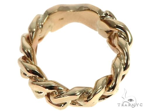 Solid 14K Yellow Gold Miami Cuban Link Ring 64679 - Image 3
